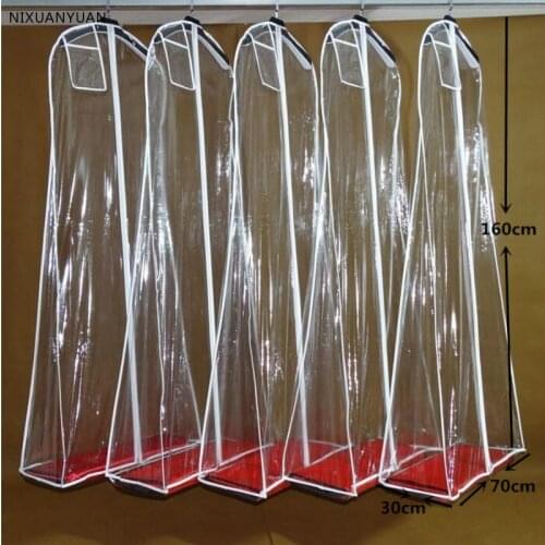 NIXUANYUAN Wholesale Transparent PVC 180*58*10 cm Wedding Dress Bag High Quality Plastic Petticoat Saving Bridal Gown Bag