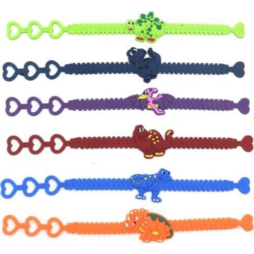 Adjustable Dinosaur Bangle Cute Animal Bracelet Birthday Holiday Party Kids Children Gift Favor Wristband