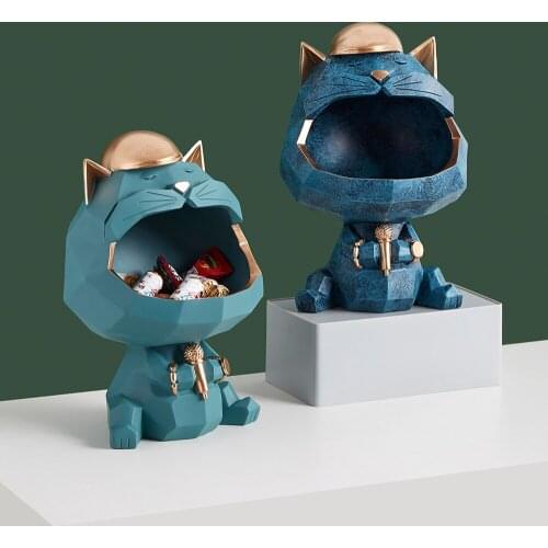 Modern Home Decoration Accessories Resin Storage Tank Geometric Cat and Cow Storage Equipment Animal Model Ornaments Gifts