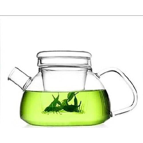 Glass Teapot Stovetop Safe, 600ml Clear Teapots with Removable Filter Spout, Teapot Tea Kettle for Loose Leaf and Blooming Tea