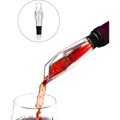 Rhinestone Portable Red Acrylic Wine Dispenser for Wine Mouth Wine Extractor Silver Pourers Wedding Party Bar Tools