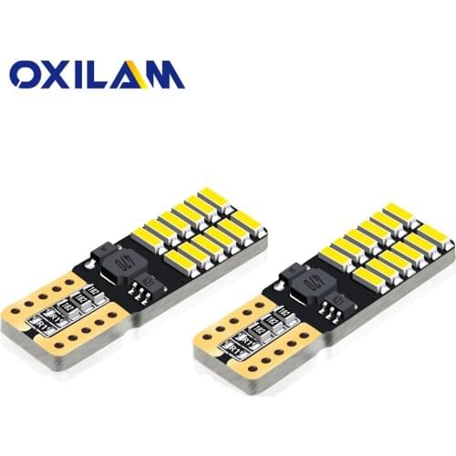 OXILAM 2x T10 W5W LED 194 168 Bulb 24SMD 4014 Canbus No Error Parking Side Light for BMW E46 Audi A4 Auto Lamp Interior Lighting