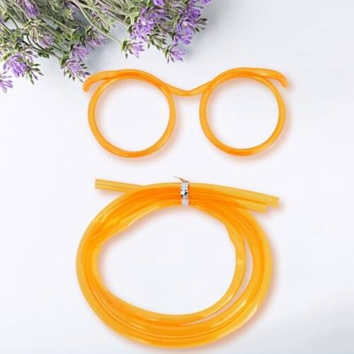 1PCS Fun Soft Plastic Straw Glasses Flexible Drinking Straws Tube Tools Kids Birthday Party Summer Holiday DIY Supplies Decor