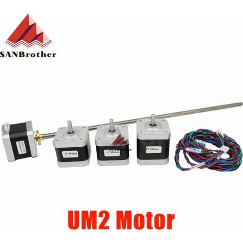 UM2+ 2 UM2 Extended X/Y/Z axis+extruder stepper motor kit/set for DIY 400m L Z-Motor with Trapezoidal Lead Screw