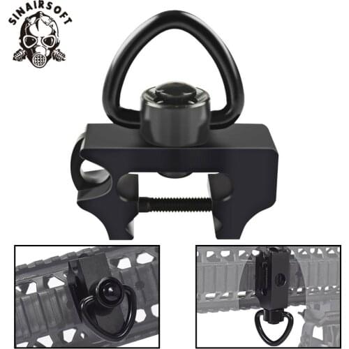 High Quality 250 Lb. Pull Quick Detach Sling Swivel Adapter With 20mm Picatinny Rail Mount Base For Paintball Hunting Target