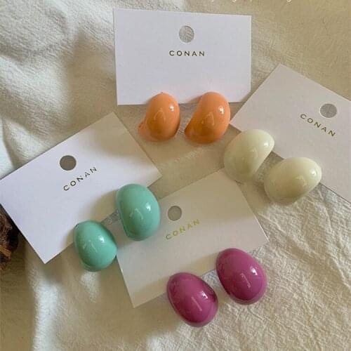 Korean colorful hoop earrings woman dangle earrings