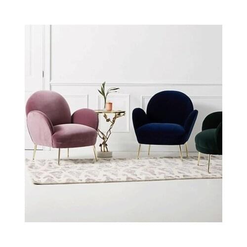 Chinafurniture Single sofa luxury stainless steel lounge chair bedroom Style modern simple sofa chair