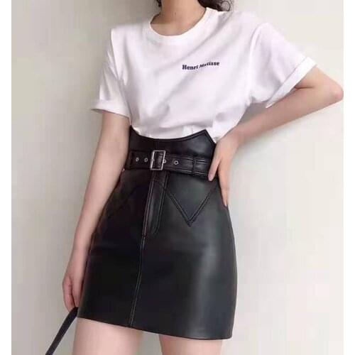 Plus Size Leather Skirt Women Belt High Waist Shorts Skirts PU Mini Skirt Female Black Fashion Outfit Sexy