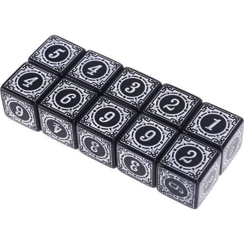10Pcs D6 Polyhedral Dice Square Edged Numbers 6 Sided Dices Beads Table Board Game for Bar Club Party Dropshipping