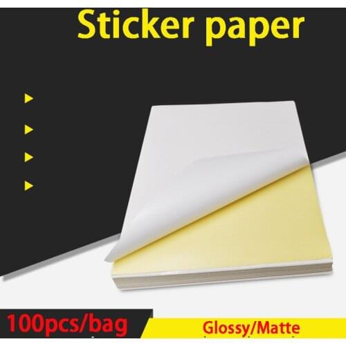 100 A4 Inkjet Laser Printer Paper Craft Copier Sticker Waterproof Label Sticker Glossy Matte Paper Thicker Printable Wood Paper