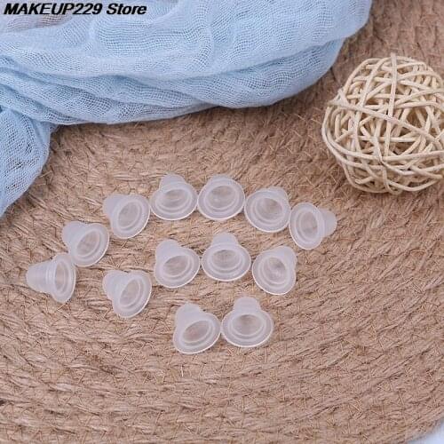 100Pcs/lot Transparent Microblading Tattoo Ink Cup Cap Pigment Plastic Clear Holder Container For Needle Tip Grip Power Supply