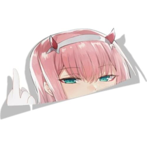 13cm X 7cm for Darling In The Franxx Anime Car Stickers Anime Vinyl Decorative Cartoon Decal Colorful Anime Car Accessories
