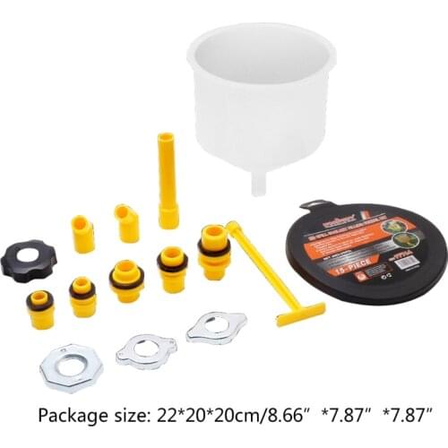 15Pcs Plastic Filling Funnel Spout Pour Oil Tool Spill Proof Coolant Filling Kit B36B