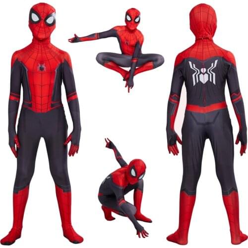 2021 Iron Spider Cosplay Amazing Spider-boy Man Halloween Costume Peter Parker Zentai Suit Superhero Bodysuit For Kids Adult