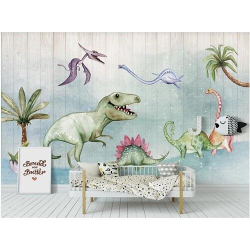 3d wallpaper custom photo mural on the wall Cartoon dinosaur board childrens room background home decor wallpaper for walls 3 d