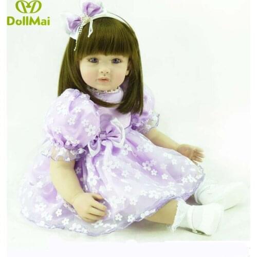 60cm Silicone vinyl Reborn Baby Doll Toys princess toddler girl newborn baby dolls bebe gift reborn boneca oyuncak bebek