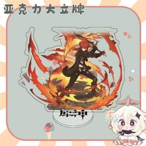Acrylic Figure Genshin Impact DILUC ZHONGLI BENNETT Cosplay Character Stand Kawaii Accessories For Boys Girls Collections Gifts