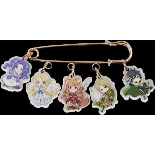 Acrylic Anime Cartoon The Rising Of The Shield Hero Novel Brooch Gold Plated Overcoat Sweater Bag Badge Birthday Party Gift