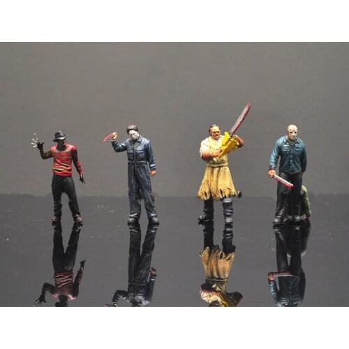 1:64 Resin Figure American Horror Movie Four Villains Set Scene Layout Decoration DIY Stereoscopic Diorama Model Miniature Toys