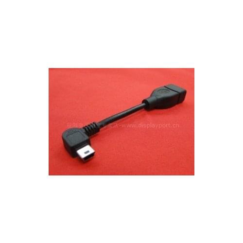 Xiwai USB A Female to Left Angled 90 Degree 90 Mini USB Male OTG Host Cable 10cm
