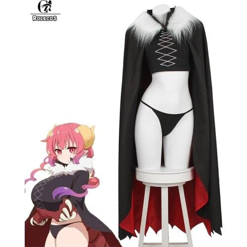 ROLECOS Ilulu Cosplay Costume Anime Miss Kobayashis Dragon Maid Ilulu Costume Cosplay Sexy Women Bikini Uniform Halloween Cloak