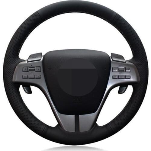 Car Steering Wheel Cover DIY Hand-stitched Black Genuine Leather For Mazda 6 Atenza 2009 2010 2011 2012 2013