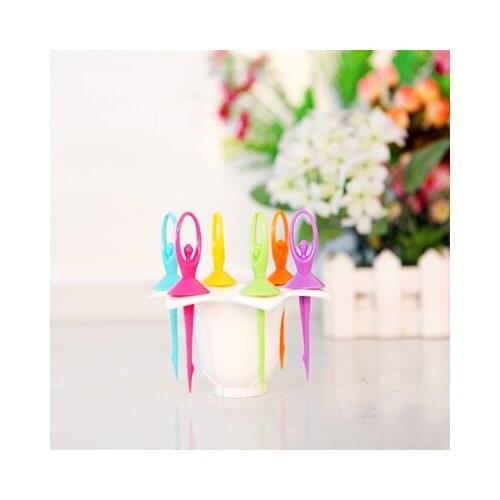 Beautiful faery and colorful fruit fork set 8.5*8.5*8.5cm free shipping