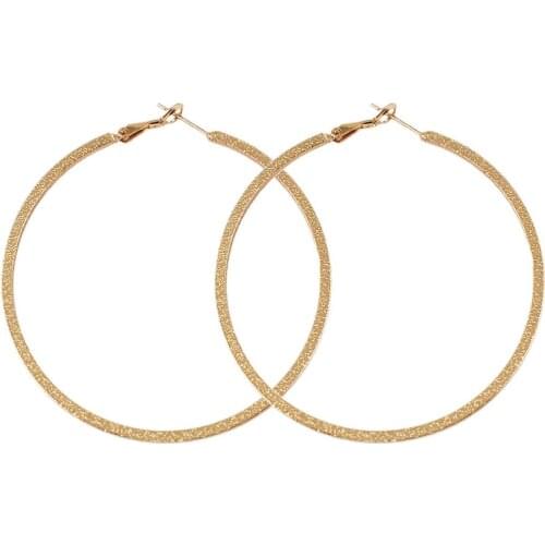 MANILAI 40 50 60 70 80mm Diameter Wide Copper Hoop Earrings Punk Jewelry Fashion Round Metal Statement Big Earrings For Women