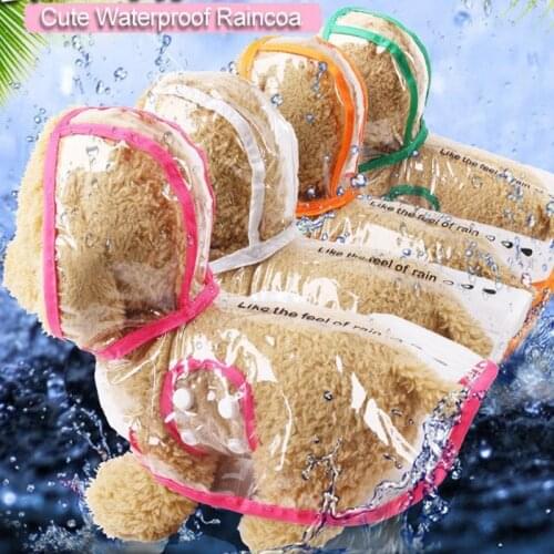 Fashion Waterproof Dog Raincoat Clothes Transparent Pet Dog Hooded Rain Coat For Small Dogs Cats Dog Clothes For Pomeranians