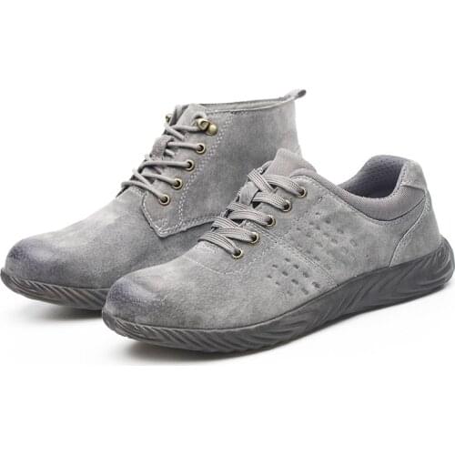 Men Steel Toe Boots Work SAFETY SHOES BOOTS MALE Autumn Anti-Crush Work Safety Shoes Construction Protective Sneake