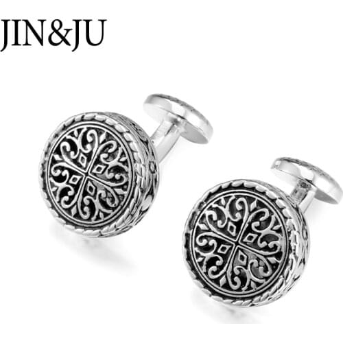 Formal Round Vintage Cufflinks For Mens High Quality Baroque Black Color Cuff buttons Wedding Cufflinks Hot Fashion Jewelry