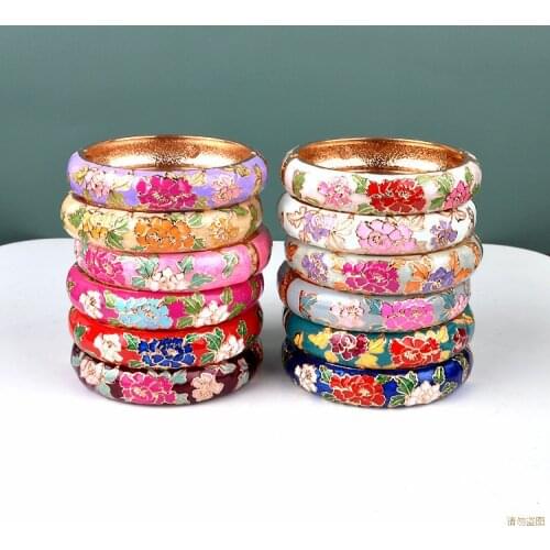 Wholesale 10PCS Beijing Cloisonne National Wind peony Bangle