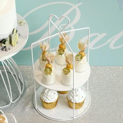 SWEETGO White glass tray 1 piece cake stand dessert plate party supplier home decoration metal iron cupcake holders