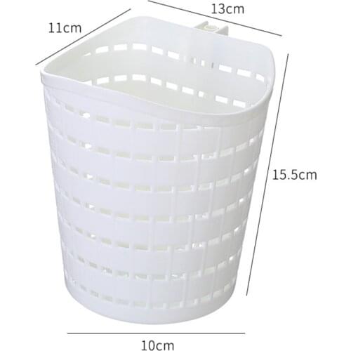 Plastic Hollow Rotating Storage Basket with Single Hook Sundries Organizer Wall Hanging Shelf For Kitchen Bathroom EF