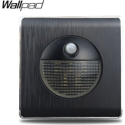 Sensor Step Light Switch Wallpad Black Brushed Plastic Human IR Stair Corridor Foot Switch with LED Light
