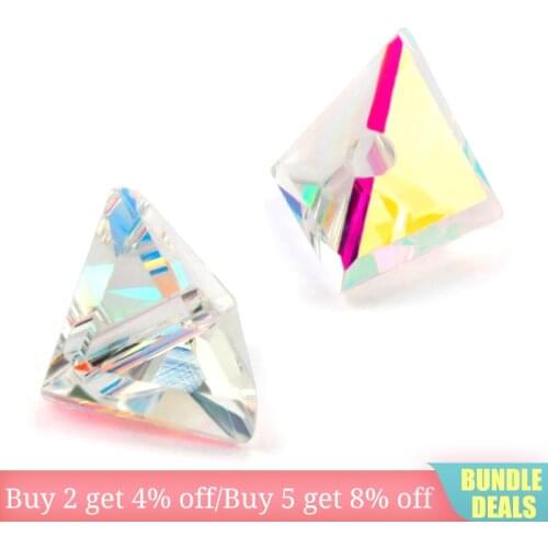 Super shiny 6/8/10mm triangle shape beads crystal beads Austria glass beads Spacer beads for Jewelry DIY jewelry accessories