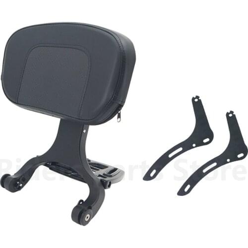 Multi-Purpose Driver Passenger Backrest Black Chrome For Honda Rebel 300 Honda Rebel 500