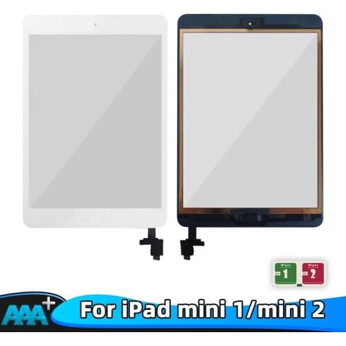 For iPad Mini 1 2 A1489 A1490 Outer Touch Panel Screen Digitizer Cable for iPad Mini 2 + IC Chip Flex Connector With Key Button