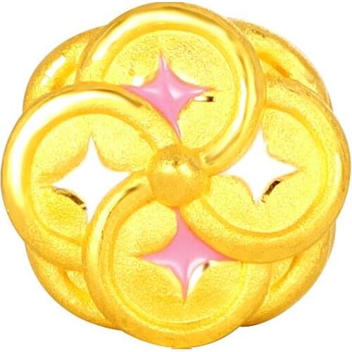 Pure 24K Yellow Gold Bracelet Women 999 Gold Coin Bracelet Bring Lucky Bracelet