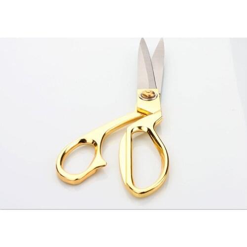 3 Size Gold Sewing Cut Dressmaking Tailor Shear Pinking Scissor Leather Craft Fabric Upholstery Tool Textile denim Cutter