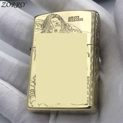 Zorro Copper Material Kerosene Ighter Sexy Lady Vintage Cigarette oil Lighter Windproof Lighter Smoking Accessories Gift for Men