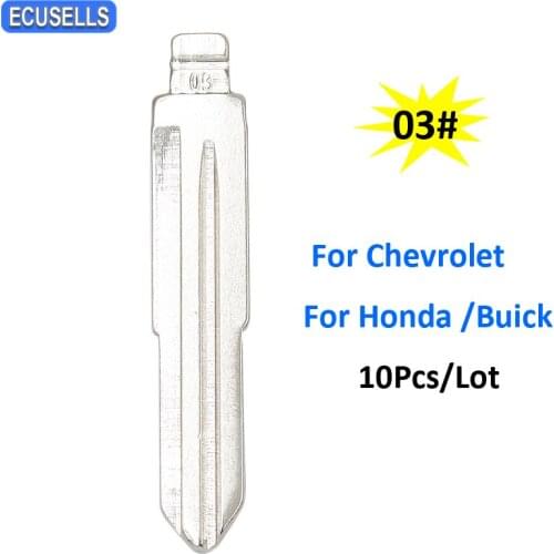 10 Pcs/Lot Folding Flip Remote Car Key Blank Uncut Blade No.03 03# for Chevrolet Lova for Buick Excelle for Honda Accord Haval