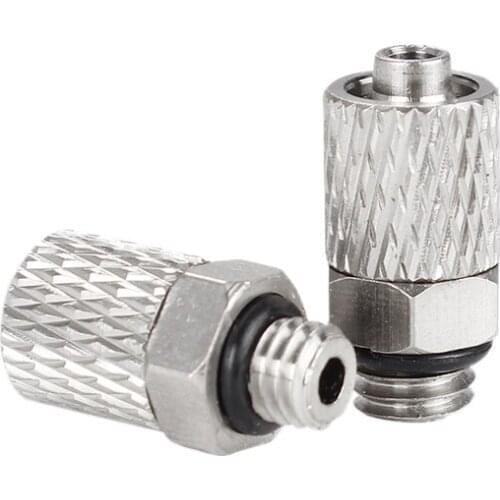 100PCS Mini tracheal quick connector elbow 90 degree straight through M5 teeth M6 teeth connection outer diameter 4MM 6MM