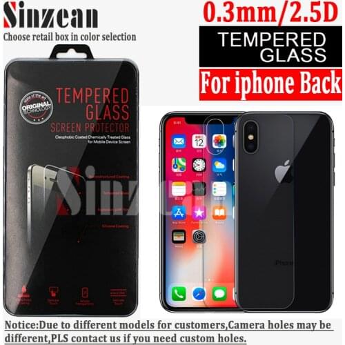 100PCS Back Glass For iphone 11 Pro Max/X/XR/XS MAX/6s/78 Plus Back Tempered Glass screen protector 0.3mm 2.5d
