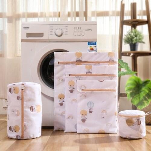 5PCS Thickened Laundry Bag Bathroom Storage Bags Travel Clothes Organizer Washing Machine Printing Underwear Washing Bag