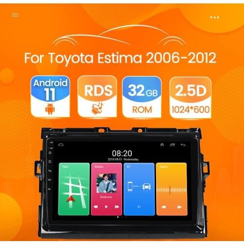 9" Android11 for Toyota Previa Estima Tara 2006-2012 RDS Car Navigation CarPlay WIFI Radio Multimedia Video Player Stereo GPS