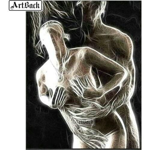 Diamond painting couple abstract picture diy 5d full square landscape canvas mosaic embroidery 3d round diamond art cross stitch