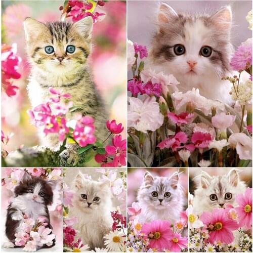 Diamond Painting Animal Cat Full Drill 5D DIY Embroidery Mosaic Cross Stitch Kit Home Wall Decor Art Picture Special Crafts Gift