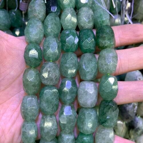 Natural Green Strawberry Quartz Beads 15'' Faceted Irregular DIY Loose Beads For Jewelry Making Women Men Beads Necklace Gift