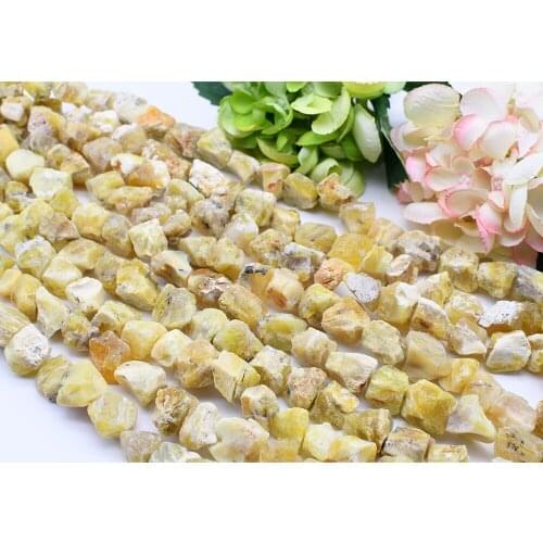 15x18-20x25mm Natural Freeform original shape Yellow Opal Gems Stone Round Beads 15.5'' Strands Jewelry Making DIY